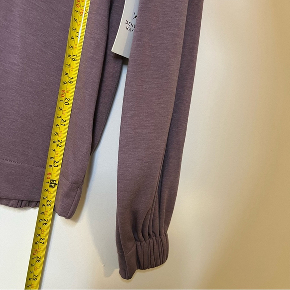 NWT DENVER HAYES Lilac Purple Mock Neck Jersey Knit Relaxed Long Sleeve Top XS-M - Picture 13 of 14